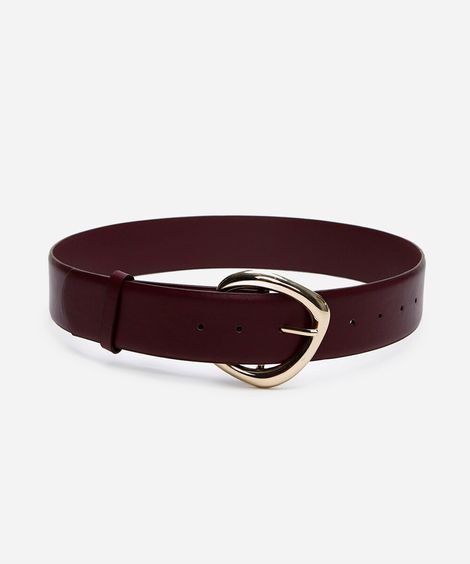 cinto feminino com fivela orgânica vinho