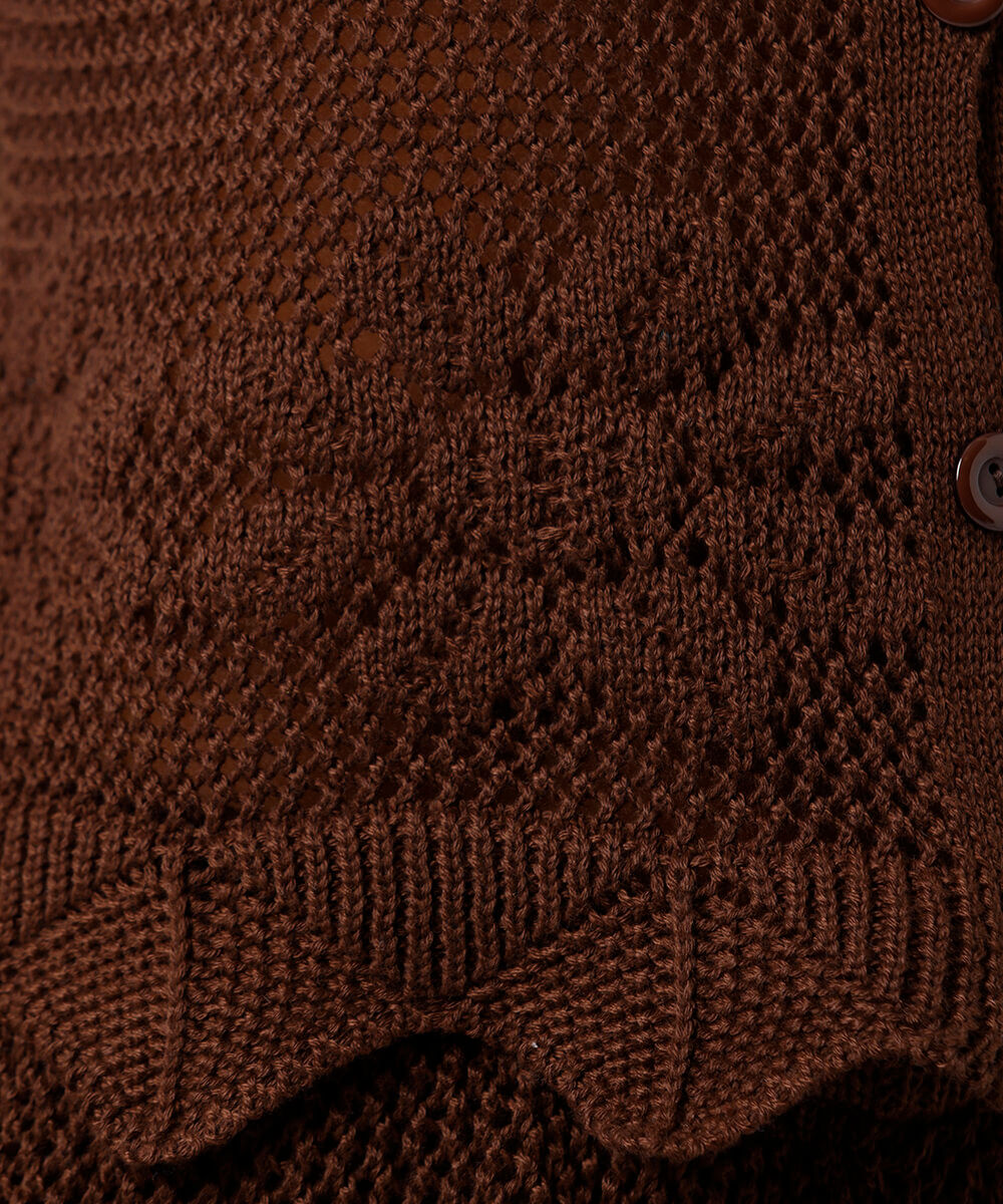 camisa de tricot floral mindset marrom