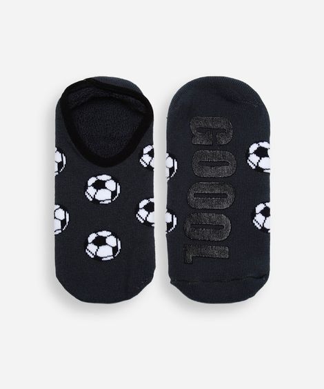 meia sapatilha infantil estampada cinza