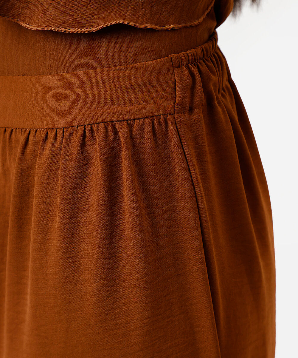 calça balloon feminina texturizada marrom
