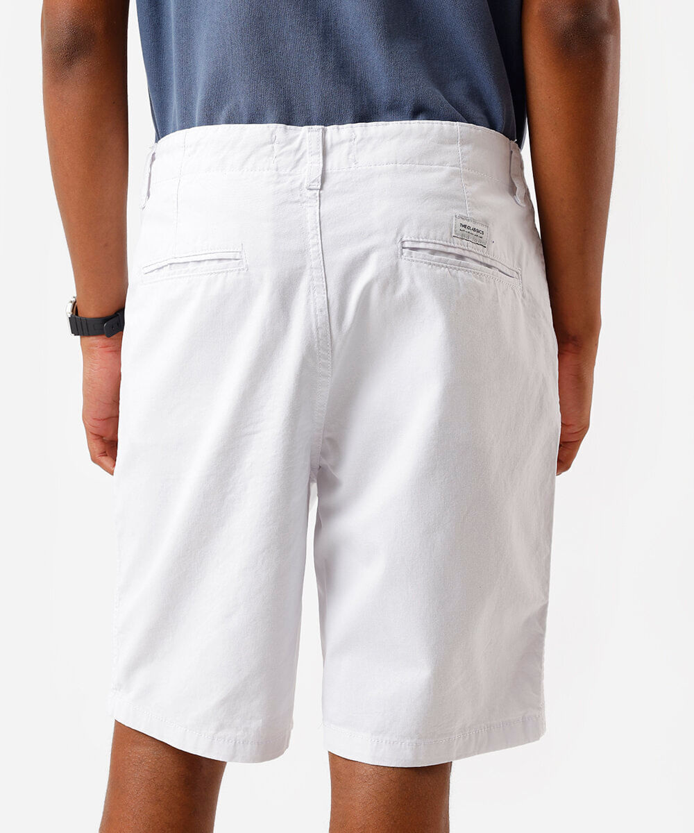 Bermuda Reta de Sarja - branco