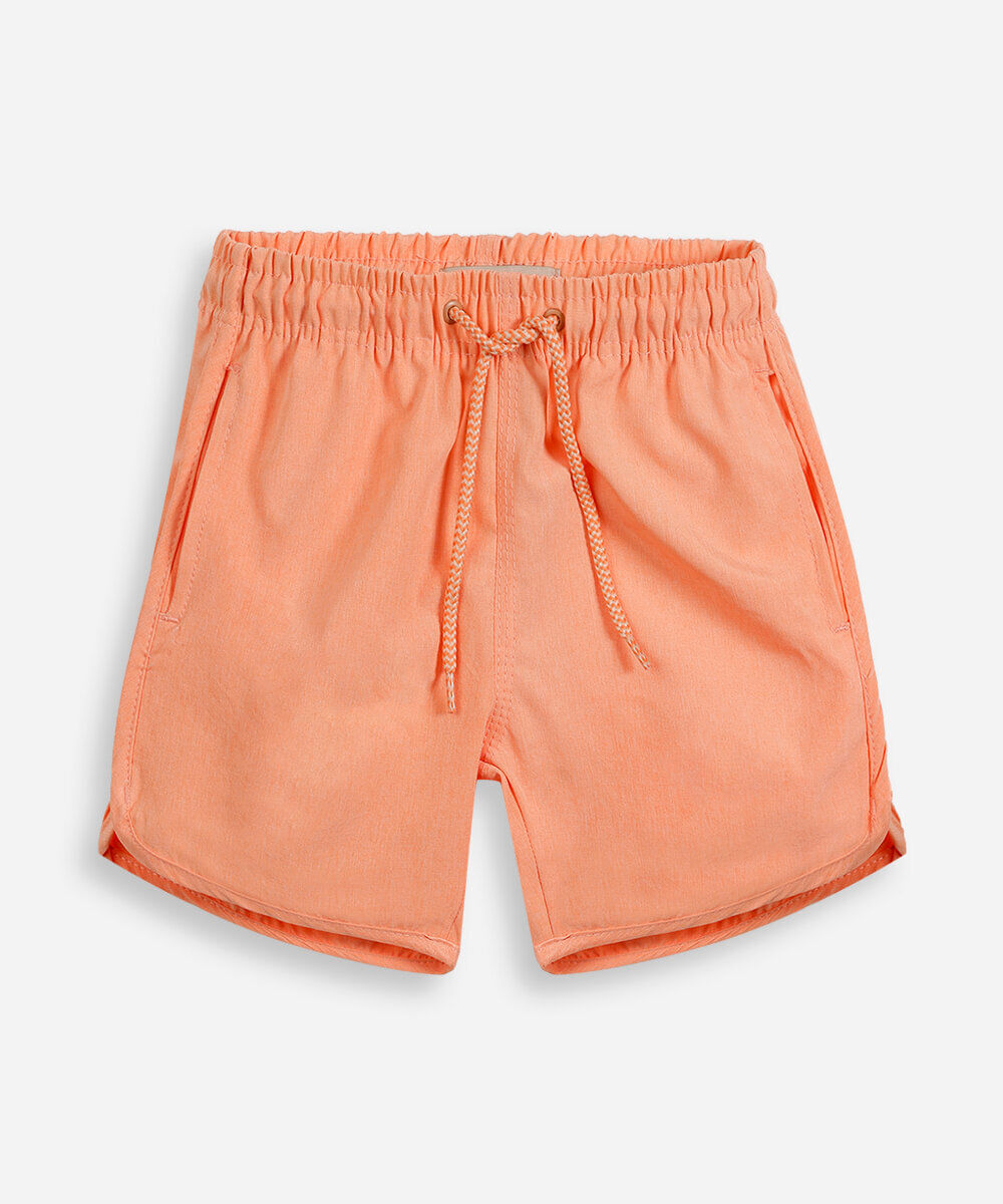 bermuda boardshort infantil lisa laranja