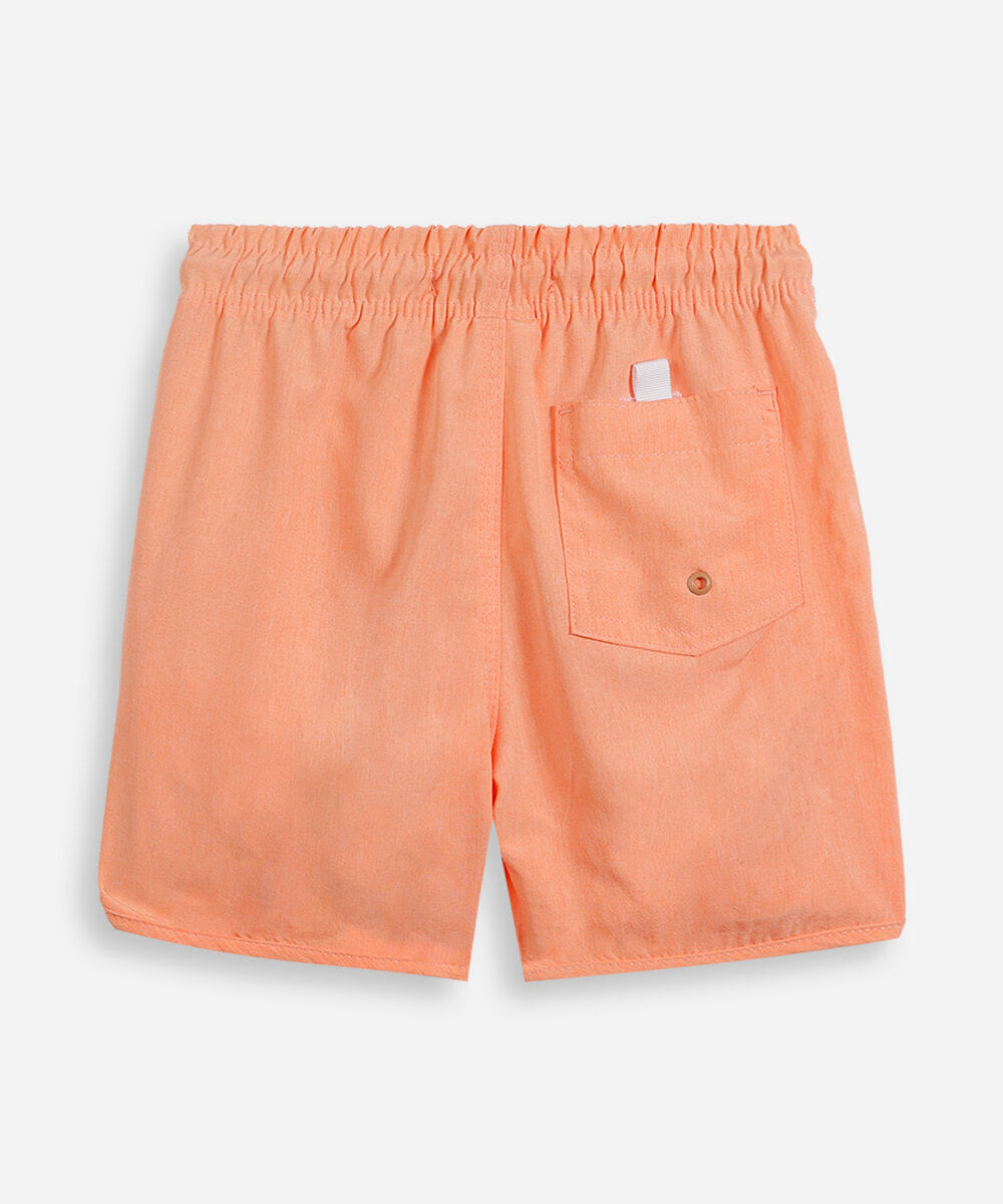 bermuda boardshort infantil lisa laranja