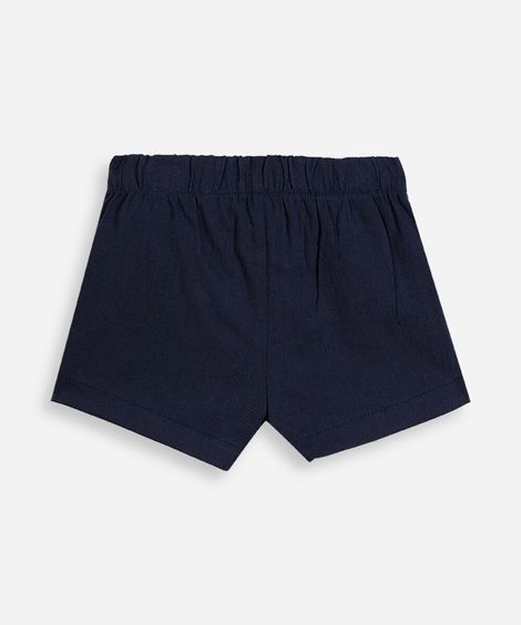 short saia infantil com babado azul