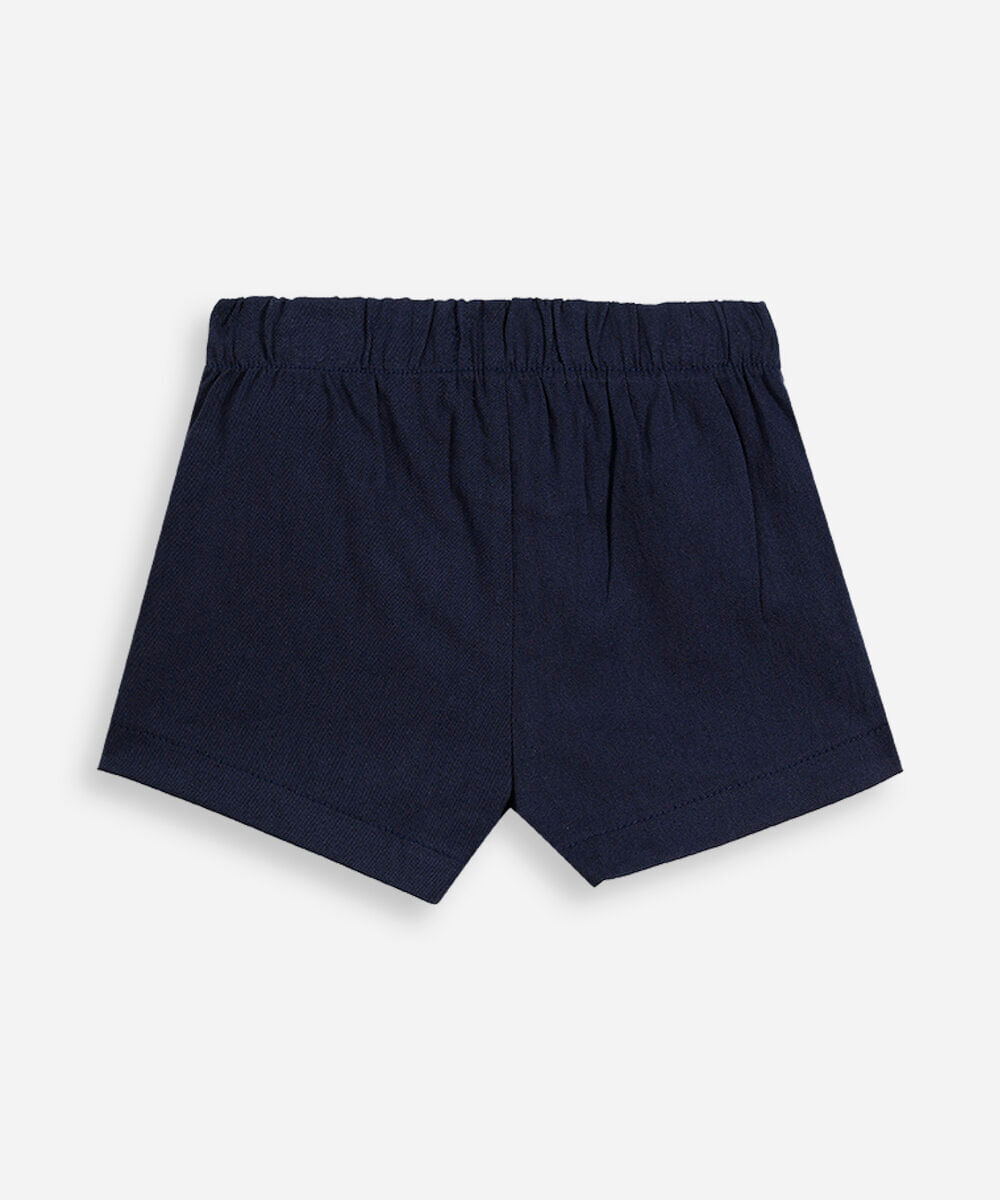 short saia infantil com babado azul