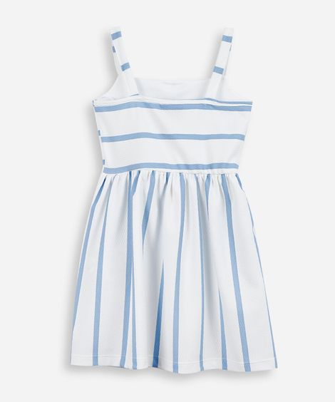 vestido infantil listrado com bolso colorido