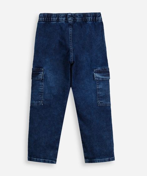 calça cargo infantil de algodão azul
