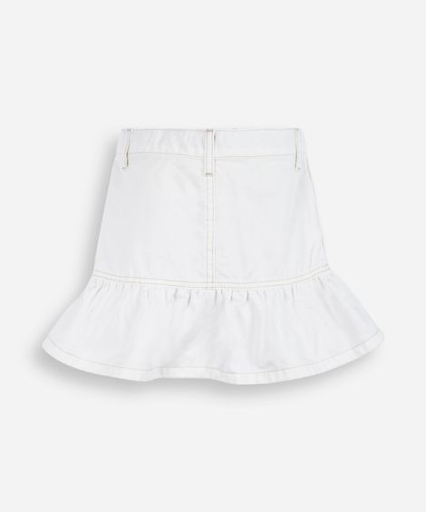 saia peplum infantil de sarja off white