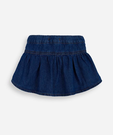 short saia infantil jeans  azul