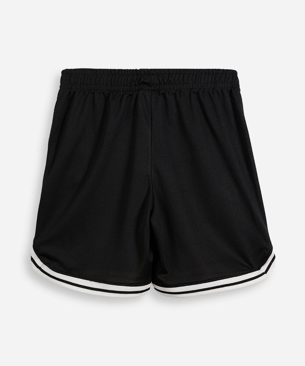 bermuda esportiva infantil texturizada preta