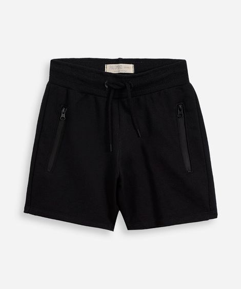 bermuda infantil de algodão com bolsos preto