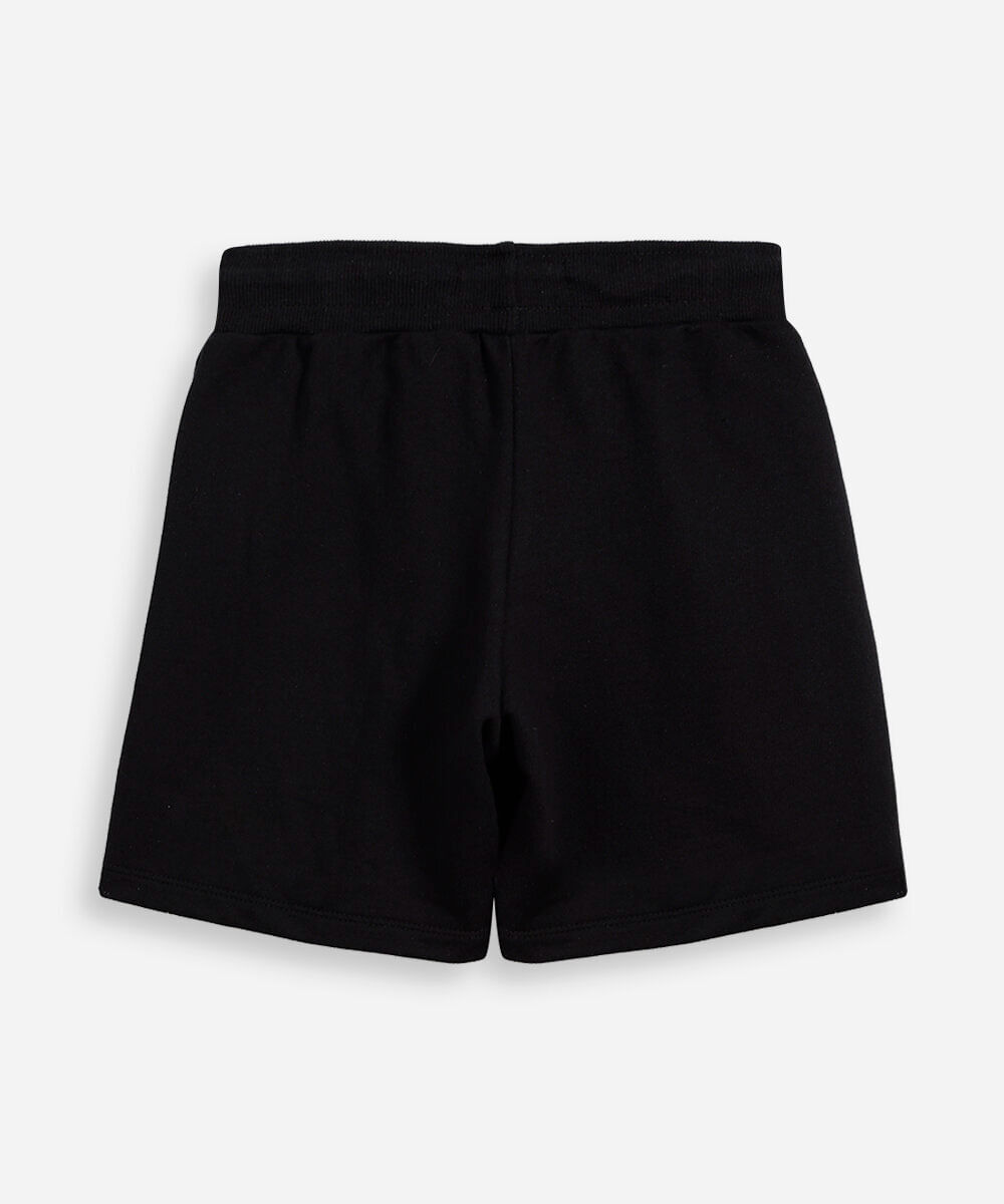 bermuda infantil de algodão com bolsos preto