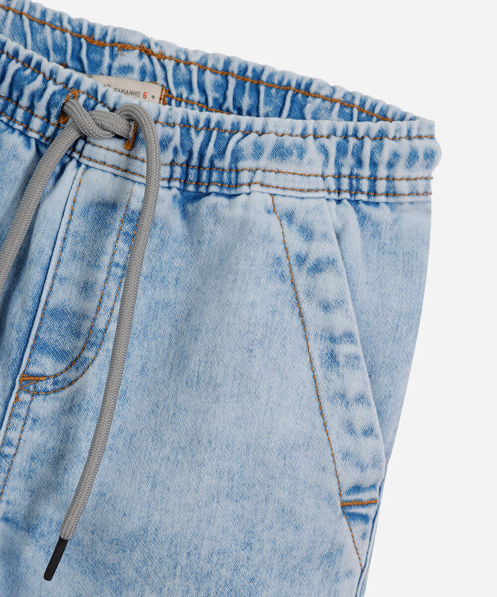 bermuda infantil jeans azul