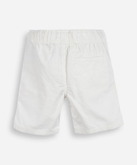 bermuda infantil cotelê cós elástico off white