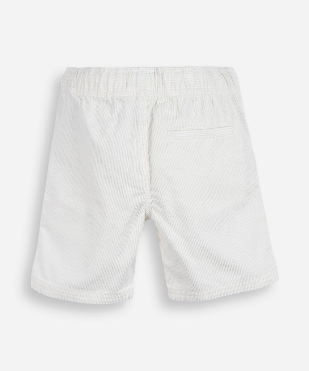 bermuda infantil cotelê cós elástico off white