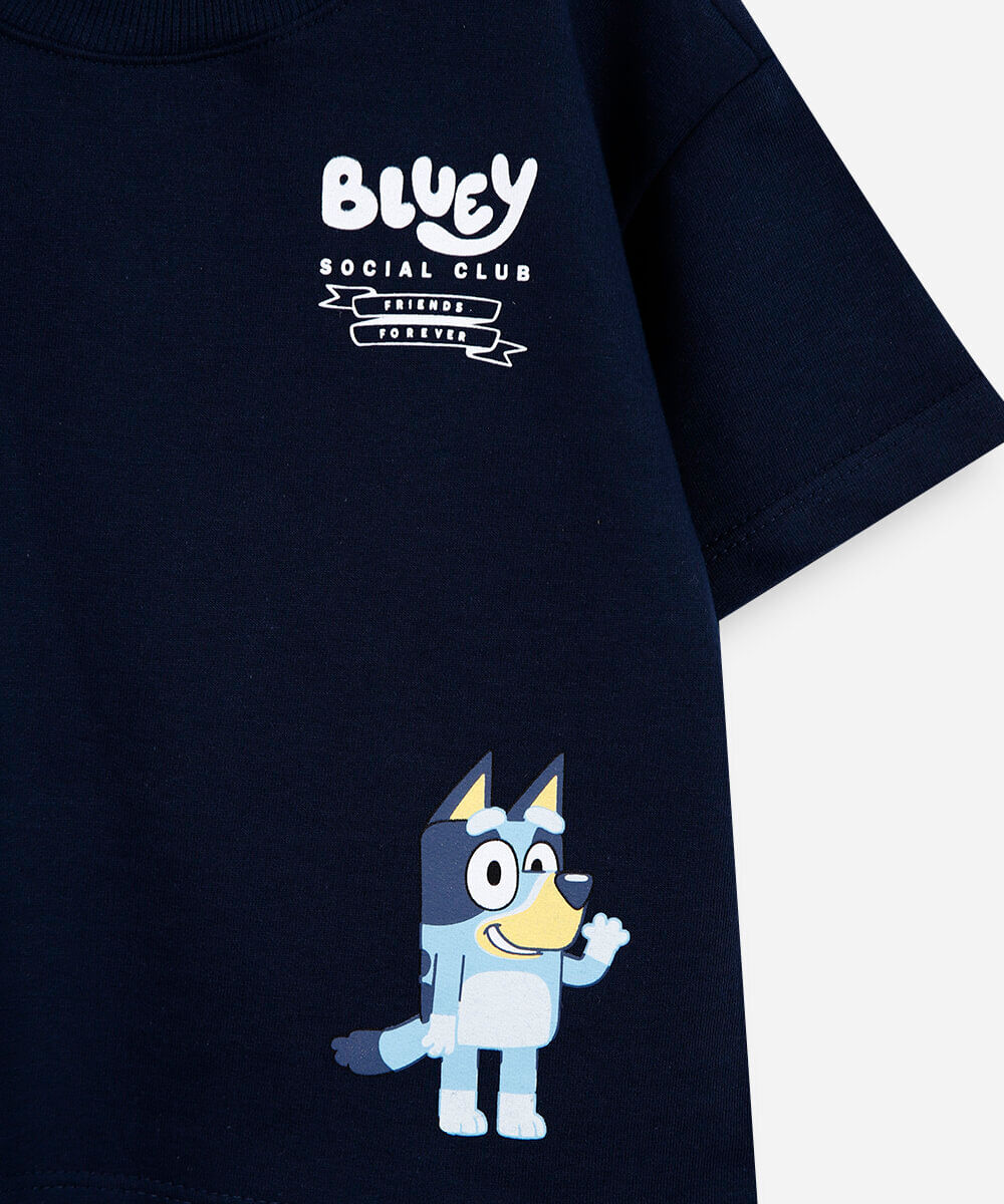 conjunto infantil em algodão bluey azul