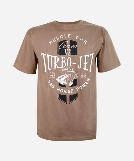 camiseta juvenil de algodão camaro bege