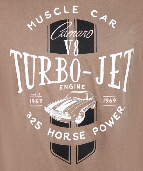 camiseta juvenil de algodão camaro bege