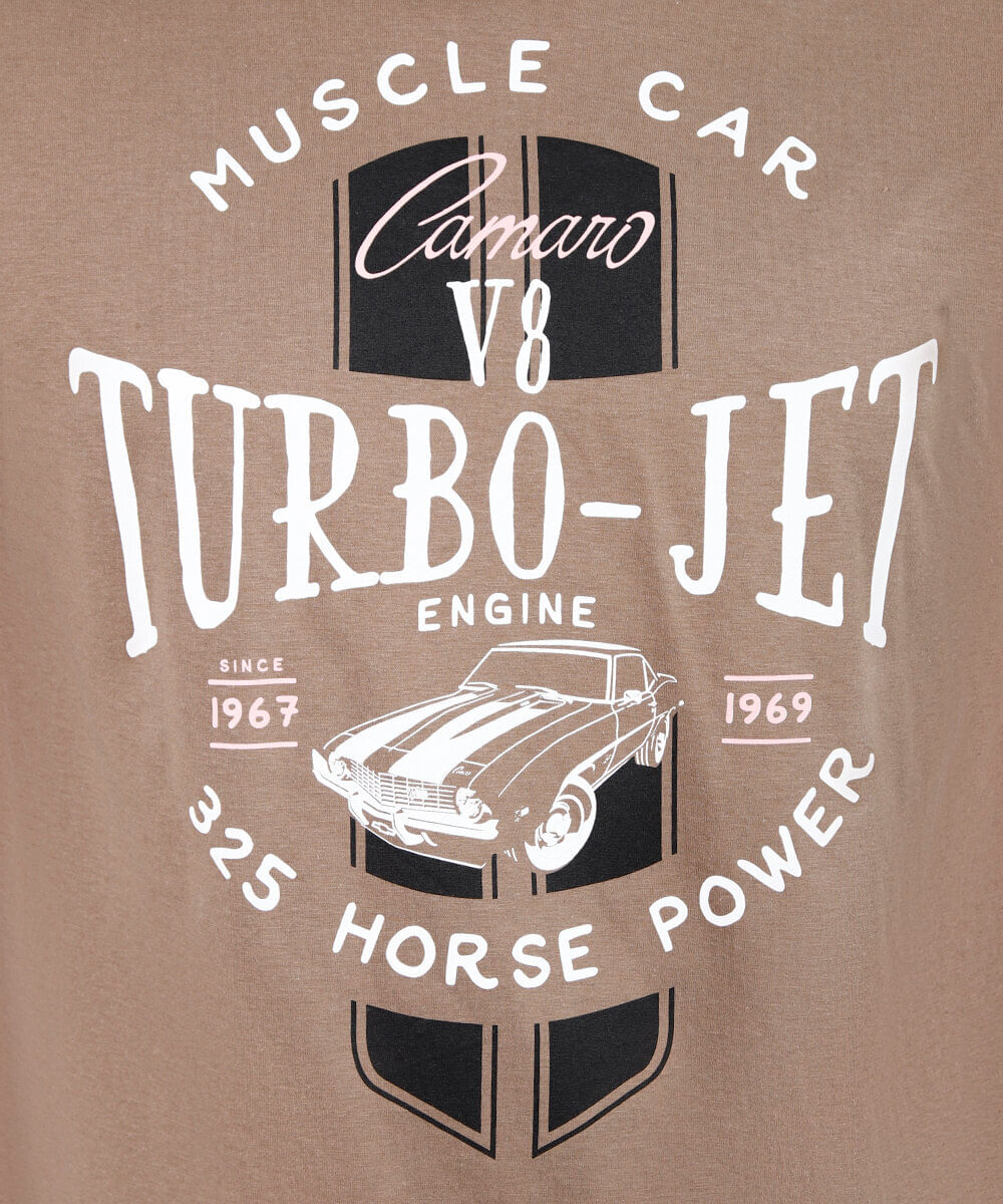 camiseta juvenil de algodão camaro bege