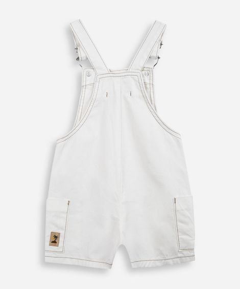 jardineira infantil de sarja off white