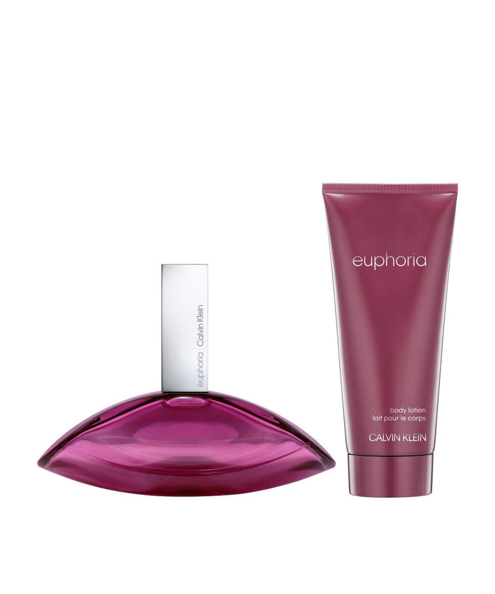 kit perfume feminino calvin klein euphoria for women edp 100ml e body lotion 100ml