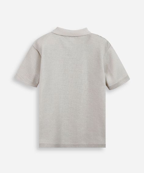 camisa infantil de tricot bege