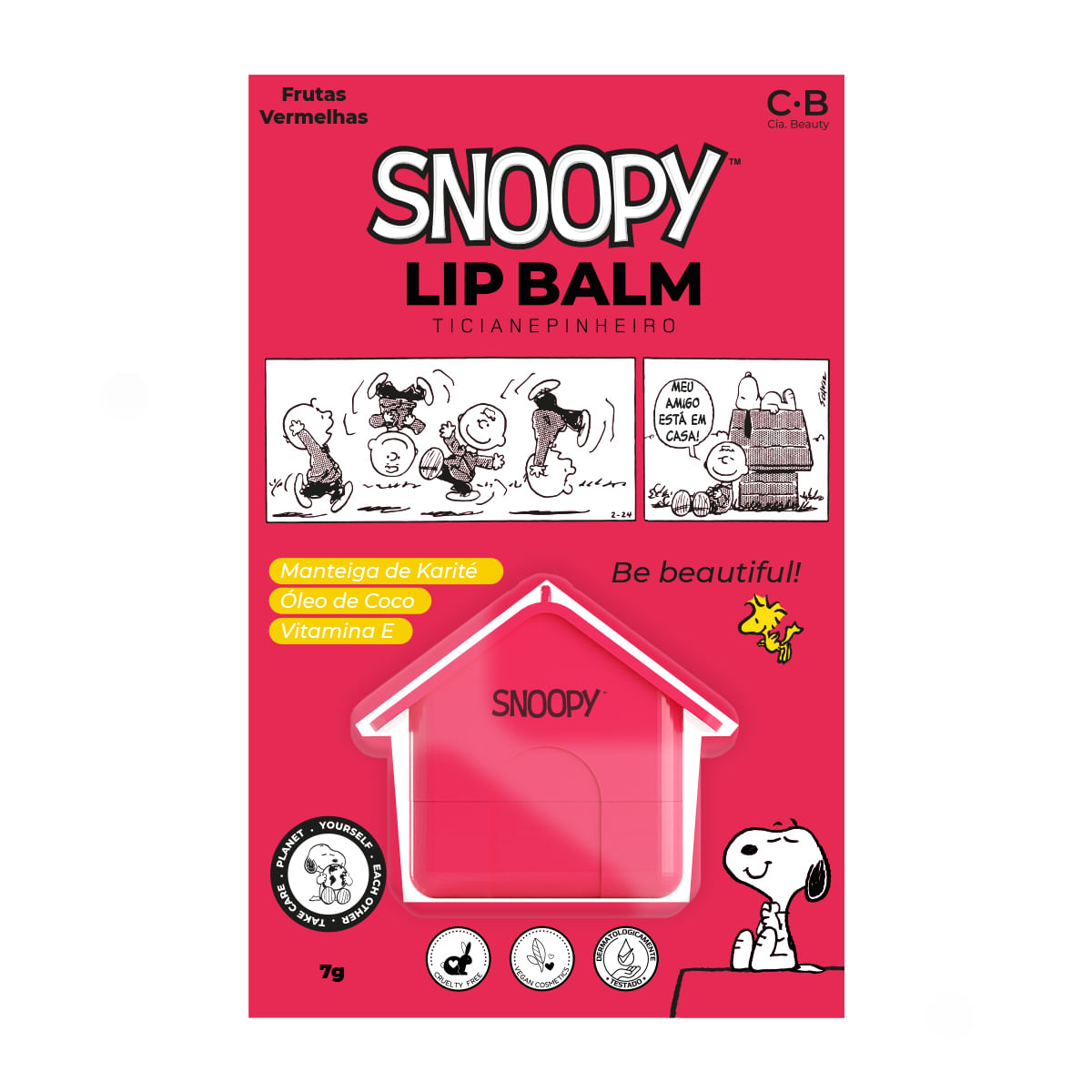 lip balm cia beauty snoopy ticiane pinheiro frutas vermelhas