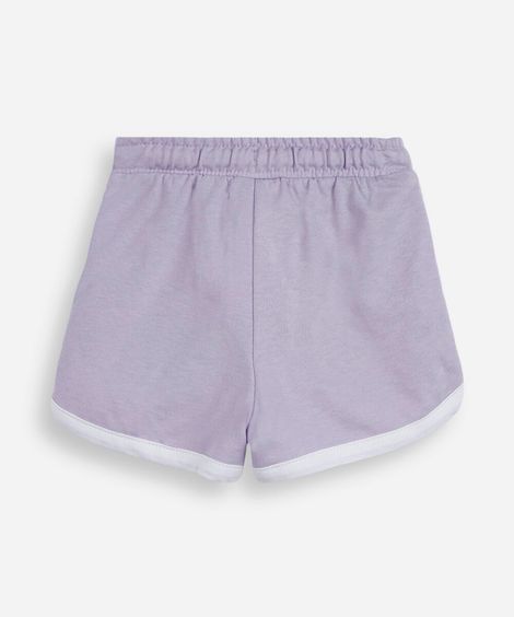short infantil de moletinho bluey lilás