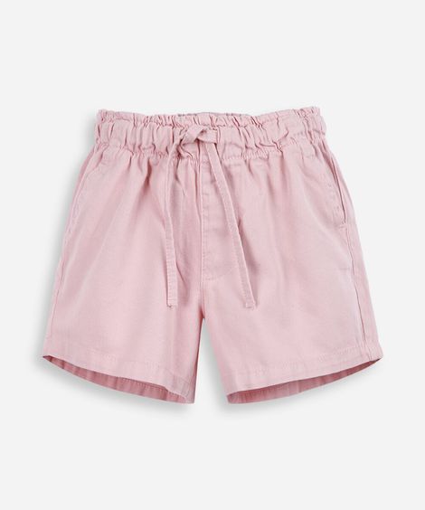 short infantil essential de algodão rosa