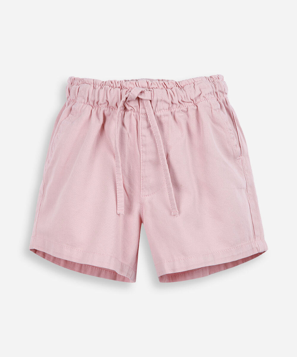 short infantil essential de algodão rosa