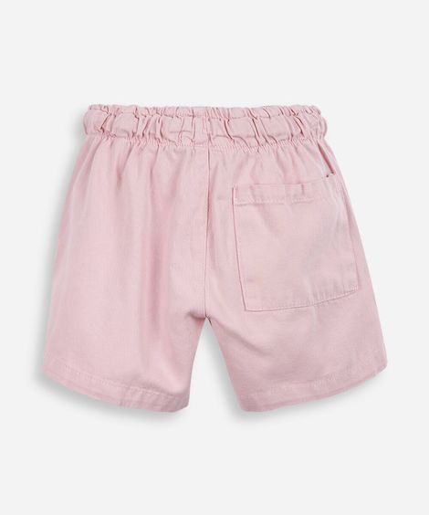 short infantil essential de algodão rosa
