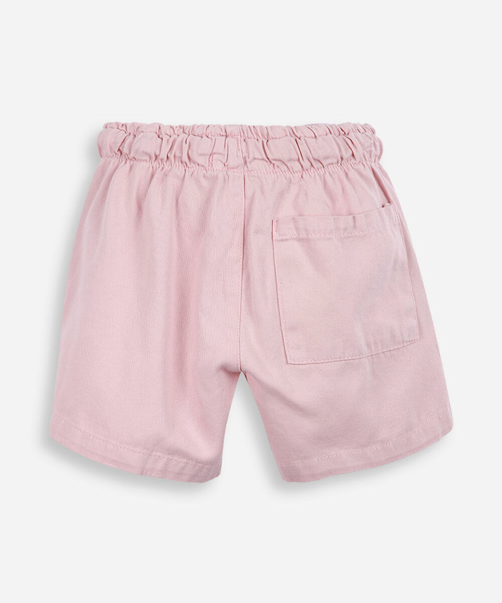 short infantil essential de algodão rosa