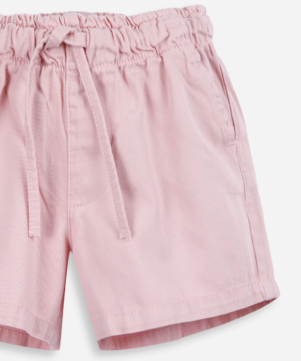 short infantil essential de algodão rosa