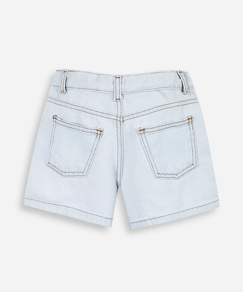 short saia infantil em algodão hello kitty azul