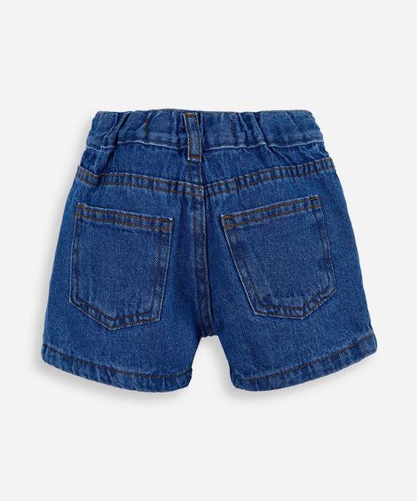short infantil jeans mickey azul