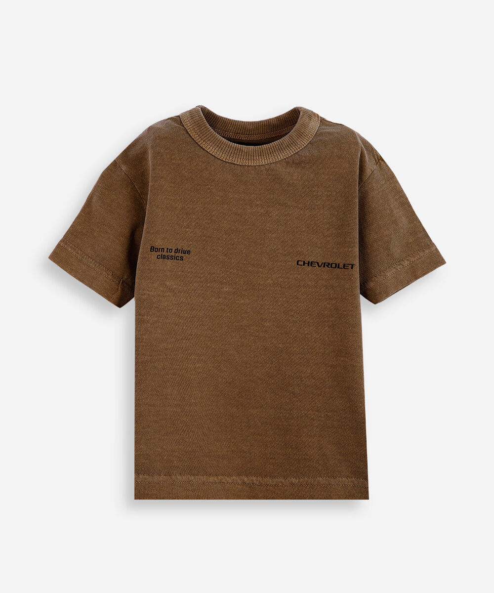 camiseta infantil de algodão opala marrom