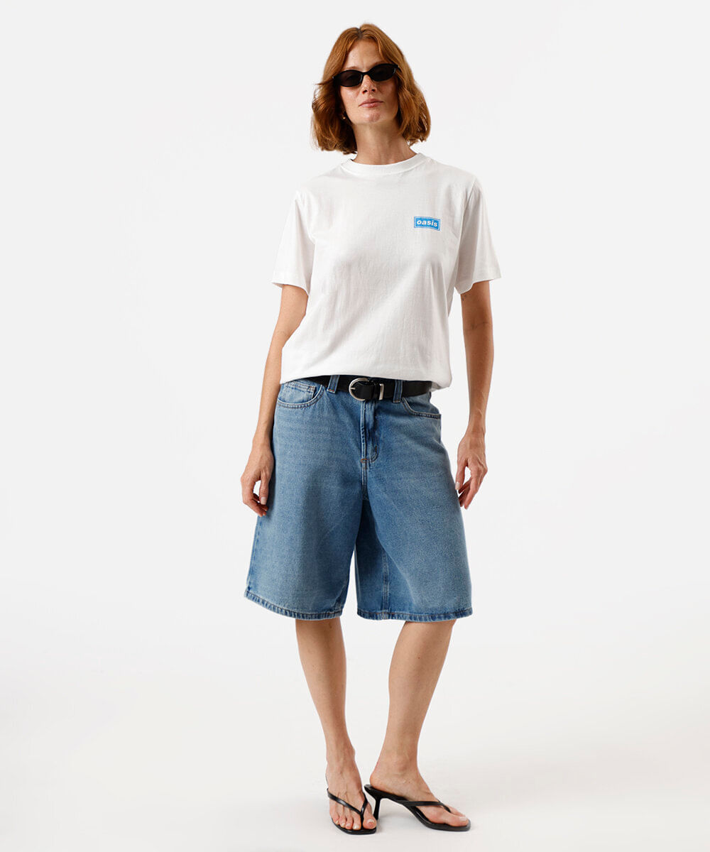 camiseta feminina de algodão oasis off white