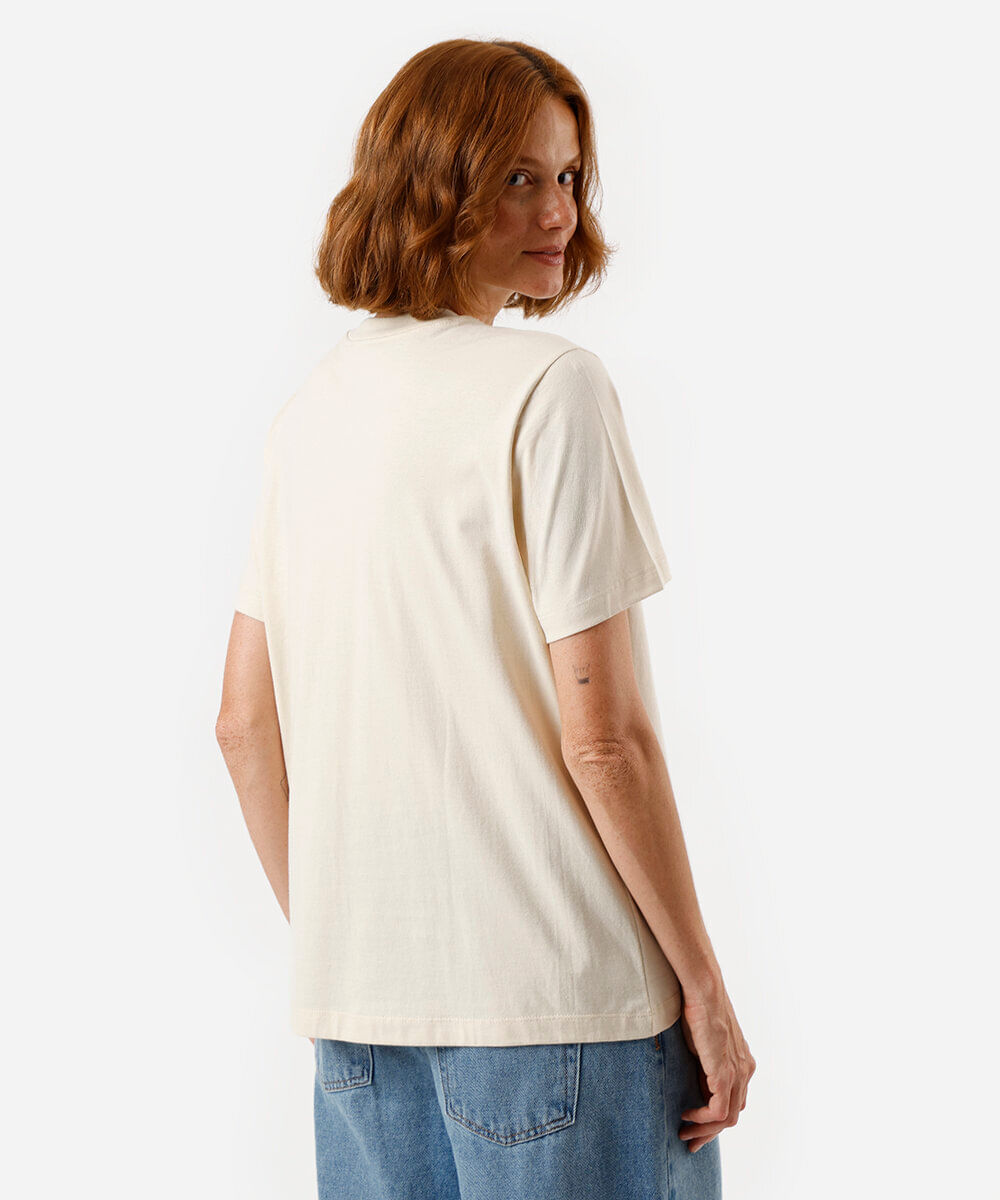 camiseta feminina de algodão oasis bege