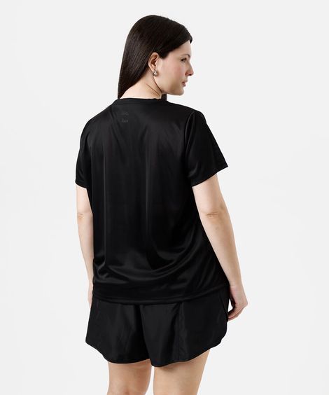 blusa feminina esportiva estampada plus size preta