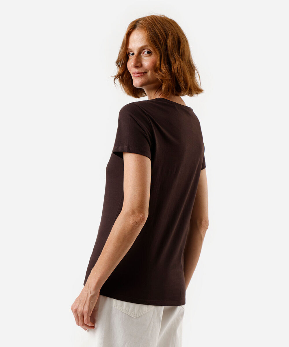 camiseta feminina de algodão garfield marrom