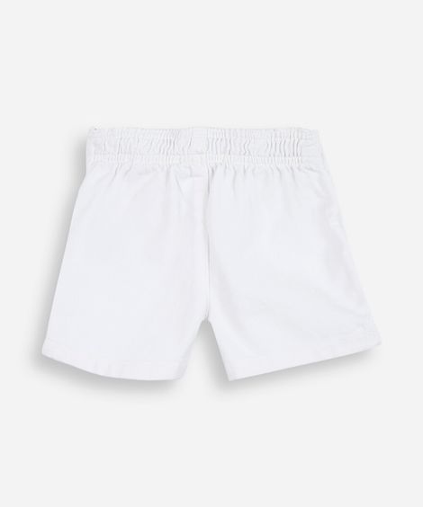 short saia infantil de algodão off white