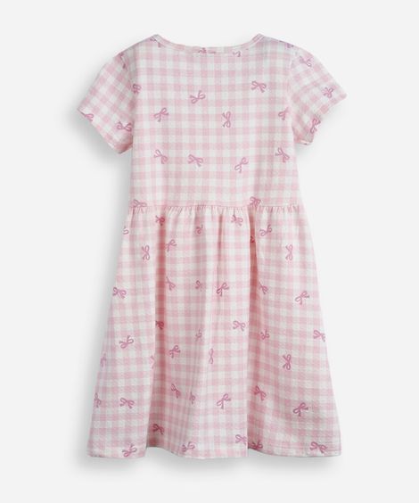 vestido infantil de algodão xadrez colorido