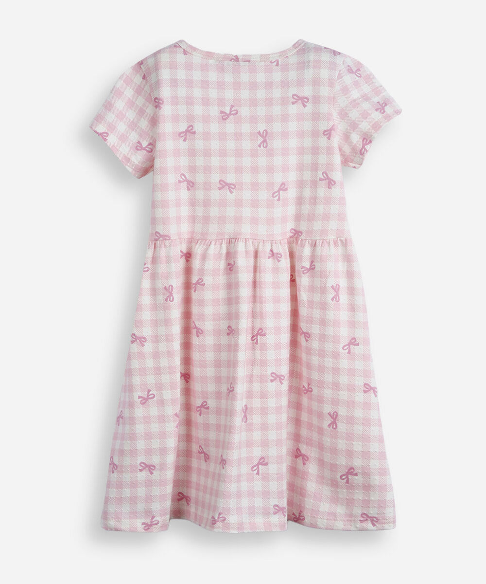 vestido infantil de algodão xadrez colorido