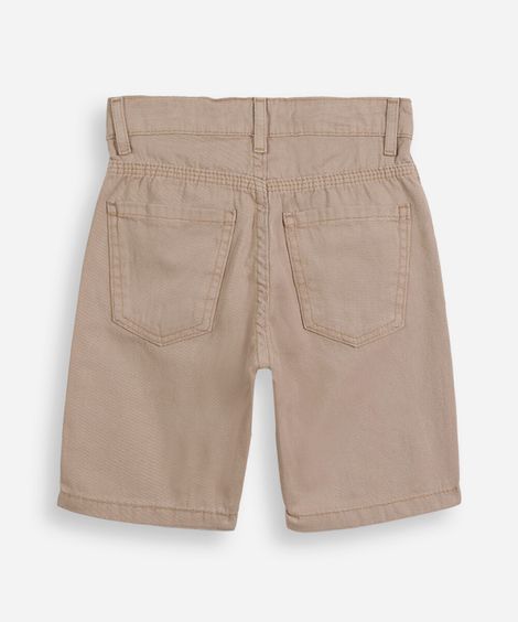 bermuda jeans infantil slim com bolso bege