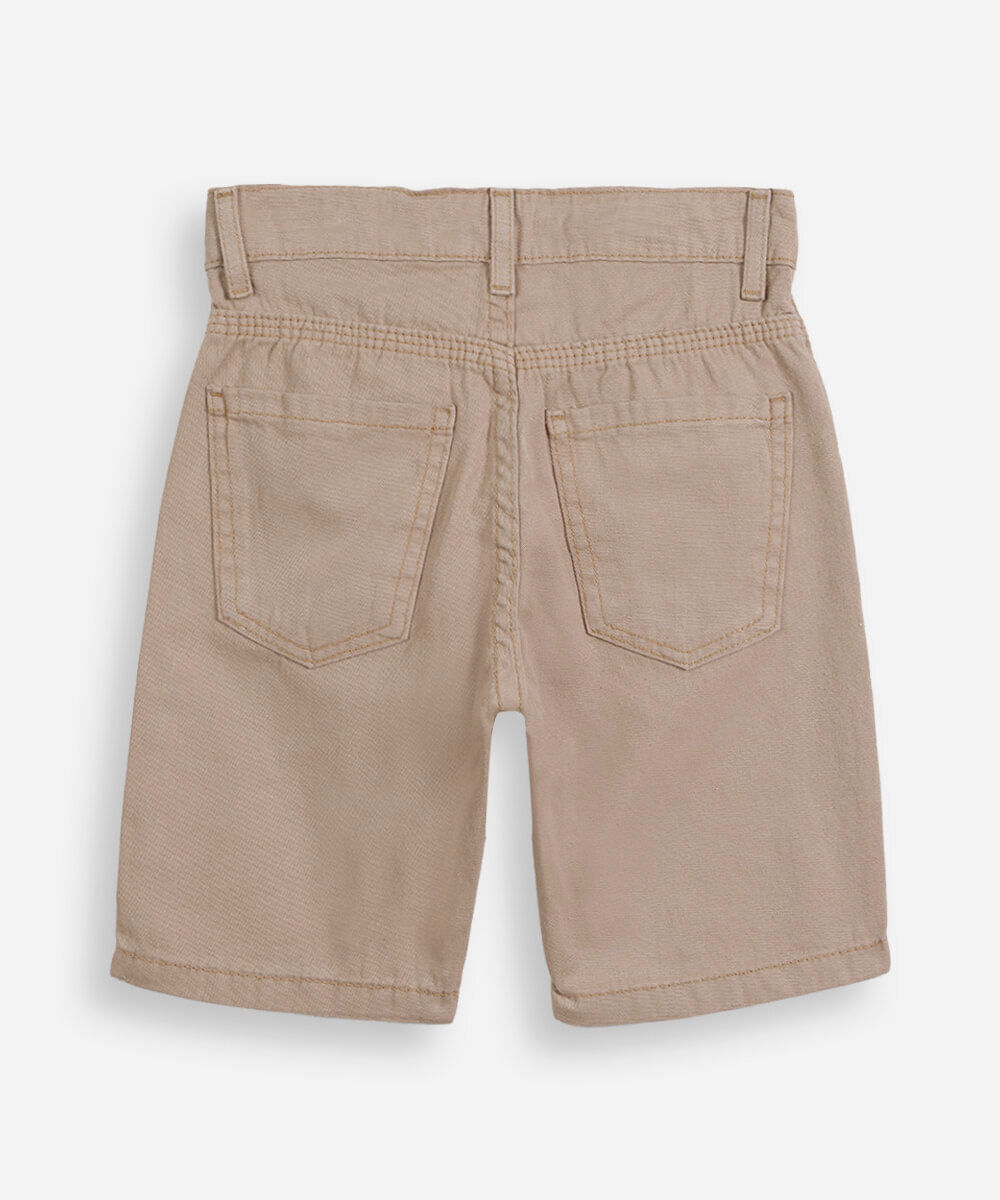 bermuda jeans infantil slim com bolso bege