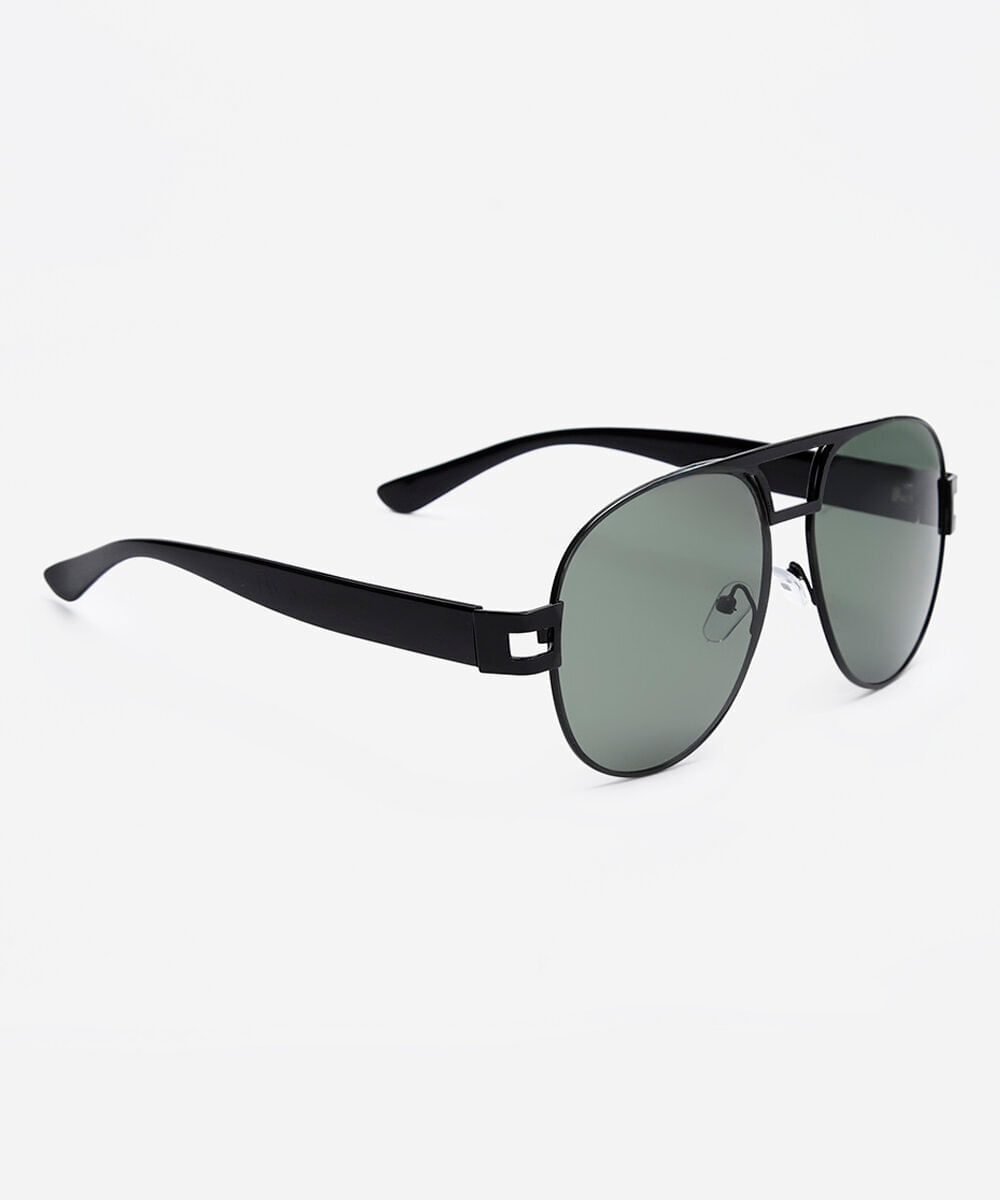 óculos de sol aviador preto