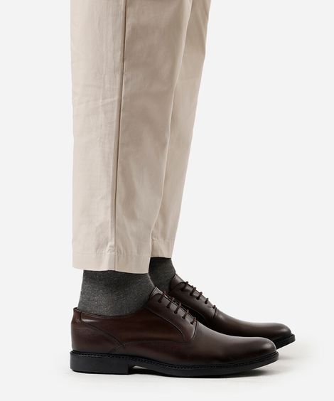 sapato social masculino de couro marrom