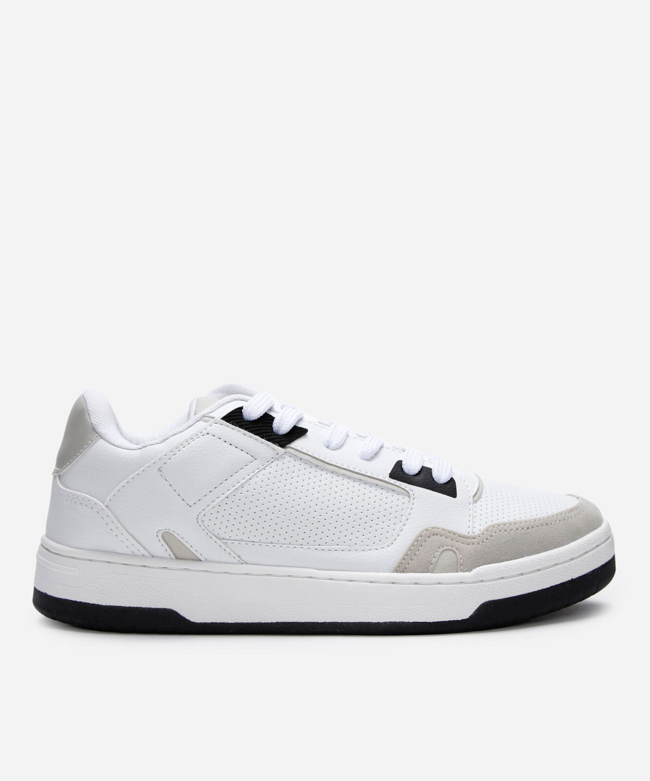 tênis street masculino com recortes branco
