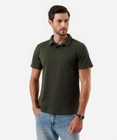 polo comfort masculina de algodão manga curta verde