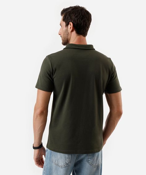 polo comfort masculina de algodão manga curta verde